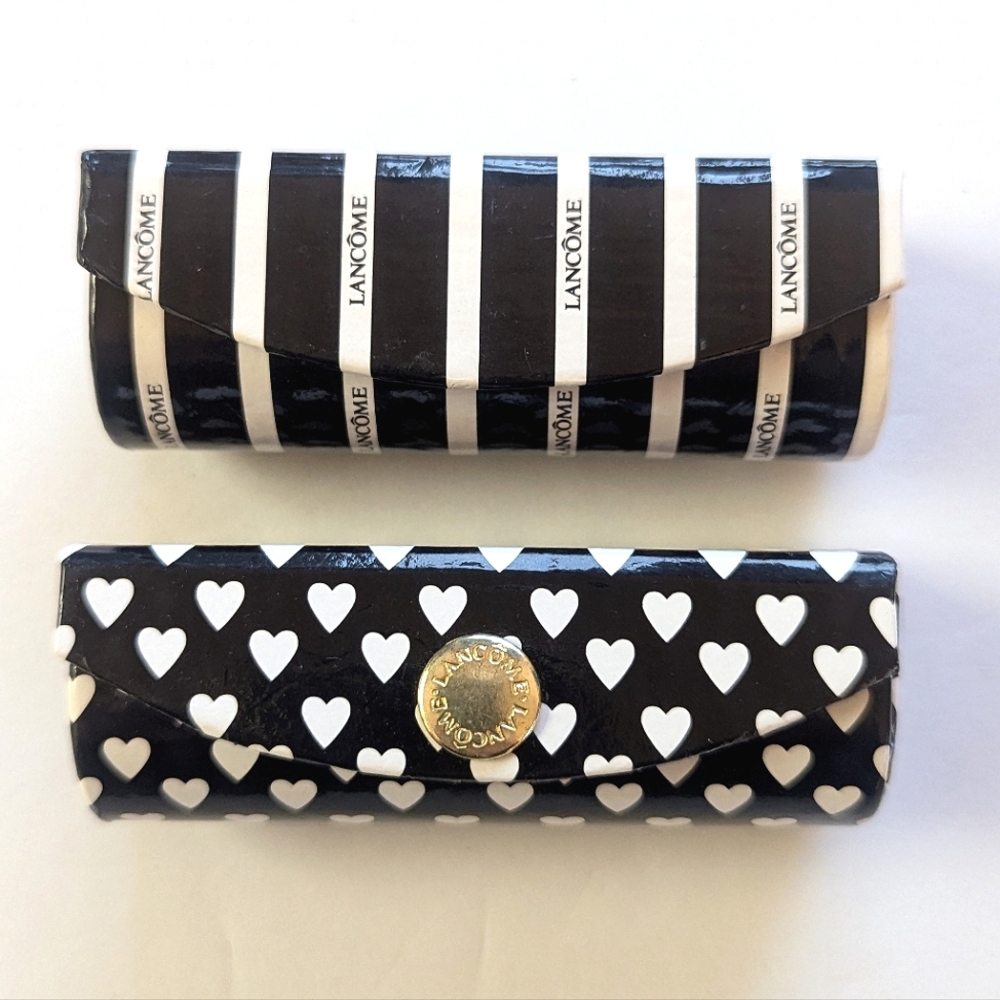 Lancome Lipstick 💄 Cases Lot 2 Bundle VINTAGE COLLECTIBLES Black & White - Picture 5 of 8